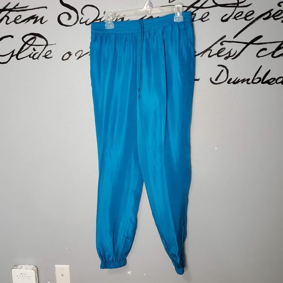 Vintage Turquoise 80s Silk Track Suit, Bocoo, large - Picture 3 of 7